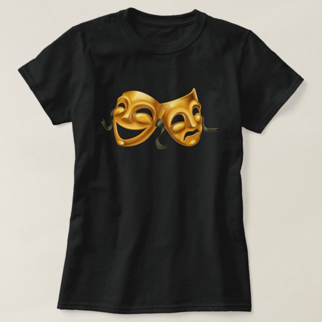 Tragedy Comedy Theater golden T Shirt (Design framsida)