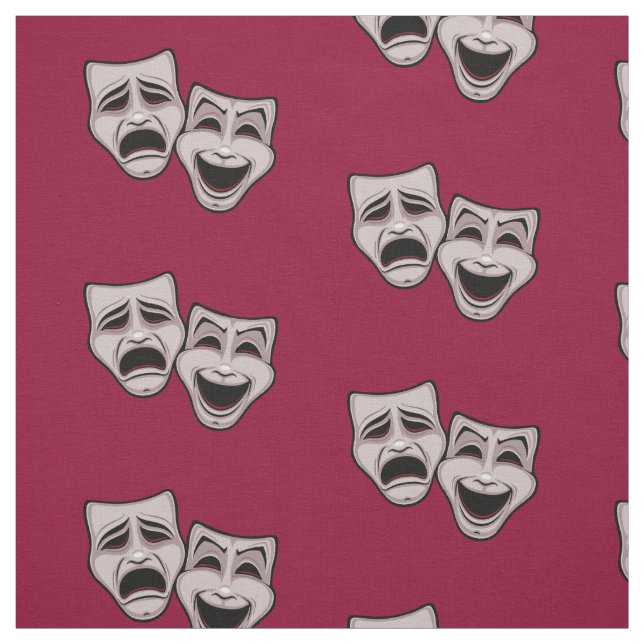 Tragedy Comedy Theater grått Tyg (Provkarta)