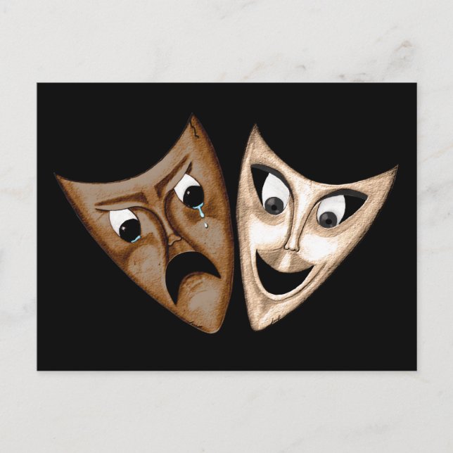 Tragedy & Comedy Vykort (Framsida)