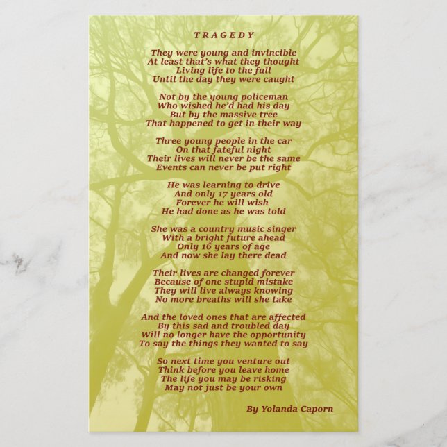 Tragedy Flyer (Framsidan)