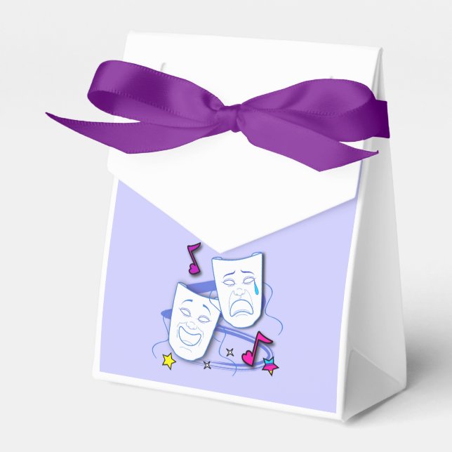 Tragedy och Comedy Drama Masks Presentaskar (Framsidan Sidan)