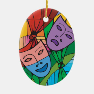 Tragedy och Comedy Theater Symbol Ornaml Julgransprydnad Keramik