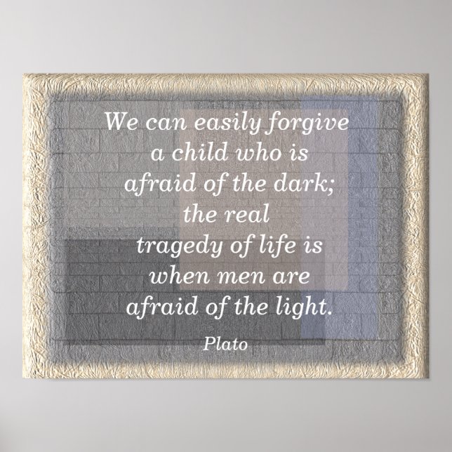 Tragedy of Life - Plato-citat - konst print Poster (Framsidan)