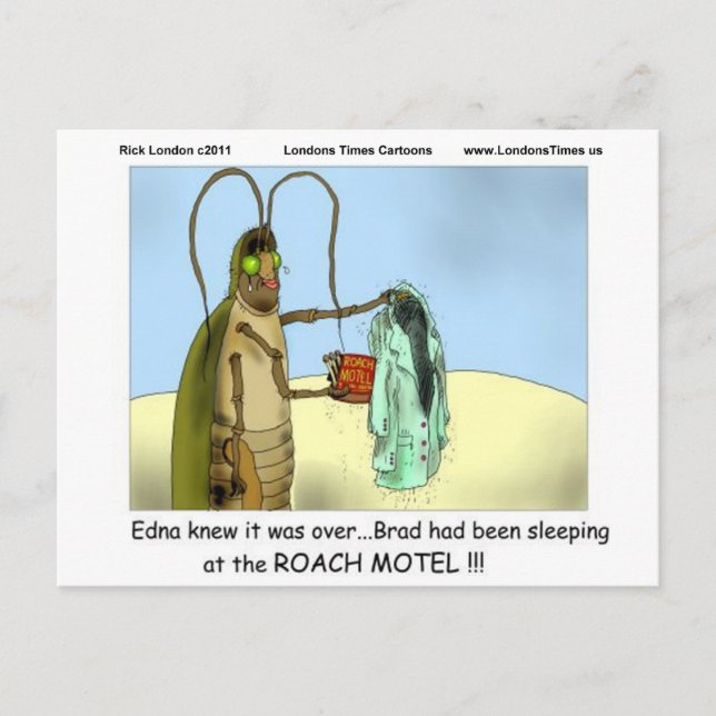 Tragedy @ Roach Motel Funny presenterar Tees Mugg  Vykort (Framsida)