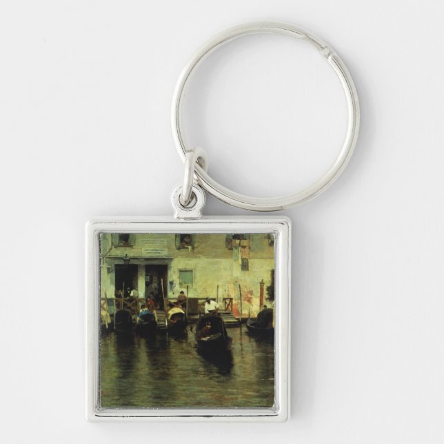 Traghetto della Maddalena, 1887 Fyrkantig Silverfärgad Nyckelring (Framsidan)