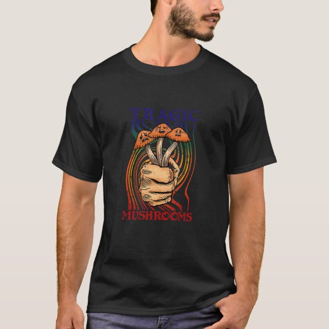 Tragiska svampar Gråtande Ledsen Psychedelic Spore T Shirt (Framsida)