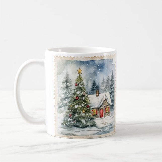 Trägt hus och tomtemugg kaffemugg (Vänster)