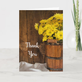 Trähaken och Gult Daisy Land Tack Kort