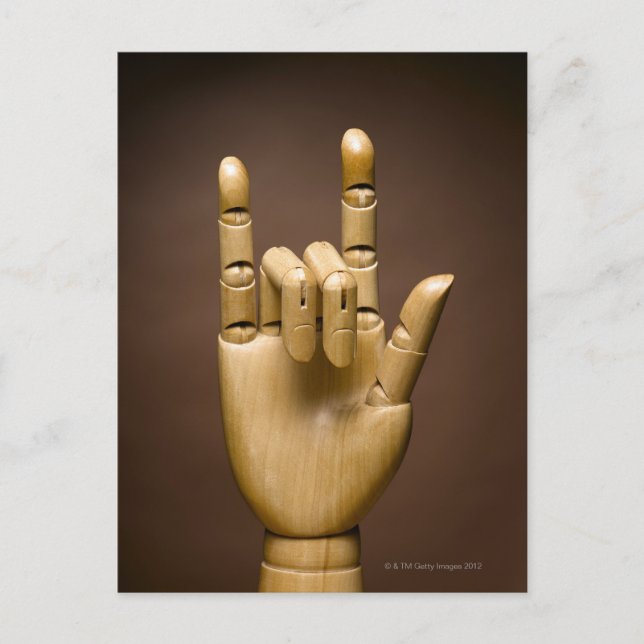 Trähandsindex och utökat litet finger vykort (Framsida)
