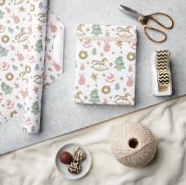 Trähäst som gungar till jul presentpapper