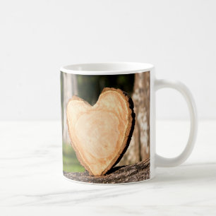trähjärta kaffemugg