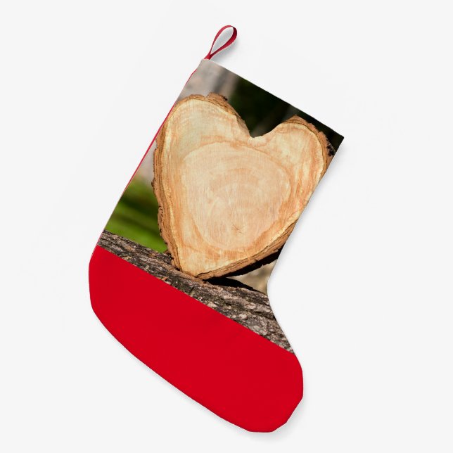 trähjärta liten julstrumpa (Framsidan (Hängande))