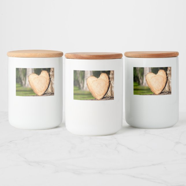 trähjärta mat etiketter (Flaskor)