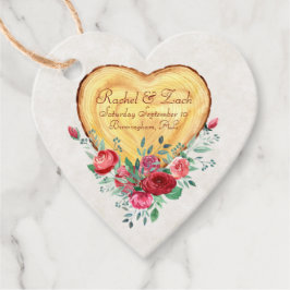 Trähjärta och ro Land Kärlek Gåvor Etiketter