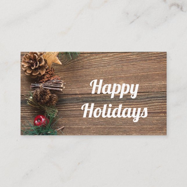 trähund med kottar     visitkort (Framsida)