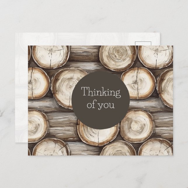 Trähyddhus Tänker på dig Vykort (Fram/baksida)