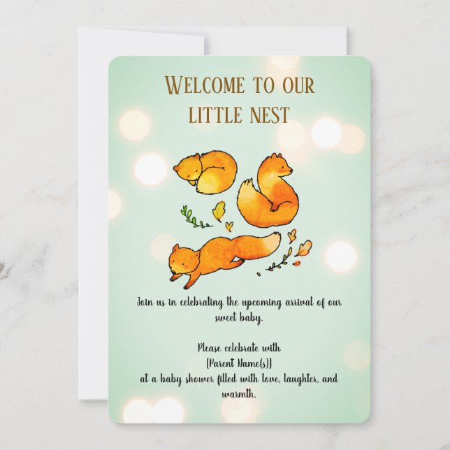 Träig Höst Baby Shower Inbjudningar (Framsida)