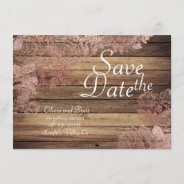 Träig rustik rosenspets Bröllop Save The Date Spara Datumet