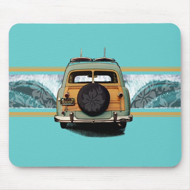 Träig vinka Aqua Mousepad Musmatta (Framsidan)