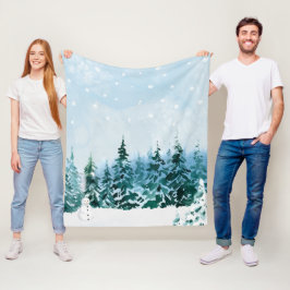 Träig vinter skog fleecefilt