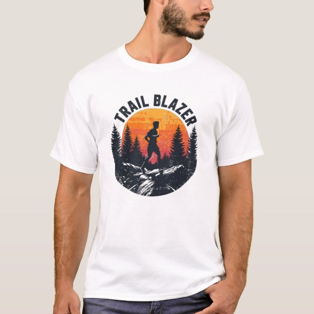 Trail Blazer Mountain Runner Silhouette T Shirt (Framsida)