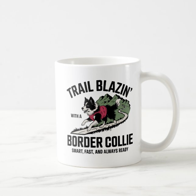 Trail Blazin’ Gräns Collie Äventyr Design Kaffemugg (Höger)