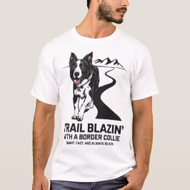 Trail Blazin’ Gräns Collie Äventyr Design T Shirt