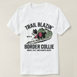 Trail Blazin’ Gräns Collie Äventyr Design T Shirt