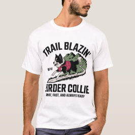 Trail Blazin’ Gräns Collie Äventyr Design T Shirt