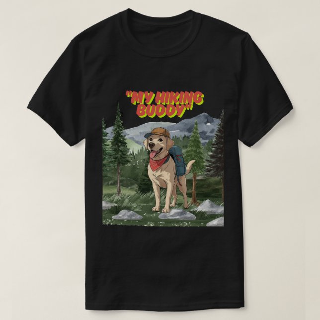 Trail Buddy – Hiking Labrador Adventure T Shirt (Design framsida)