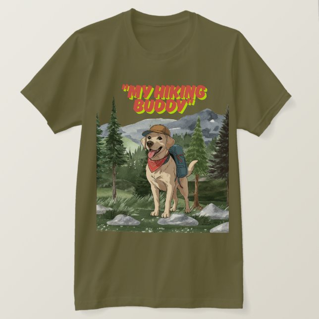 Trail Buddy – Labradoräventyr på vandring T Shirt (Design framsida)