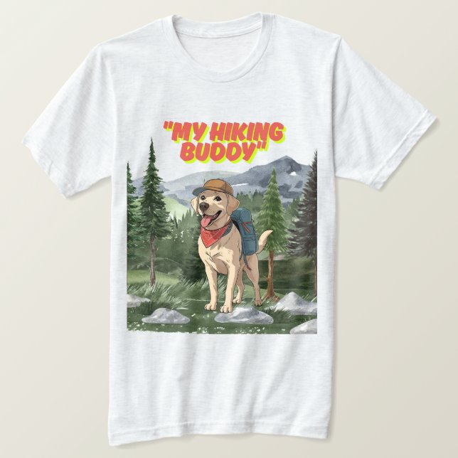 Trail Buddy – Labradoräventyr på vandring T Shirt (Design framsida)