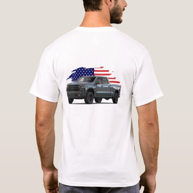 Trail Chef patriotic lastbil American Flagga T-Shi T Shirt (Baksida)