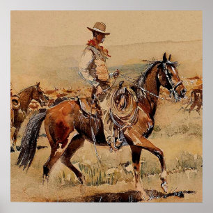 "Trail Drive" 2 Western Art av Edward Borein Poster