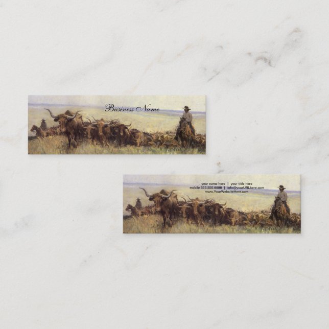 Trail Herd till Wyoming av WHD Koerner Mini Visitkort (Fram/baksida)