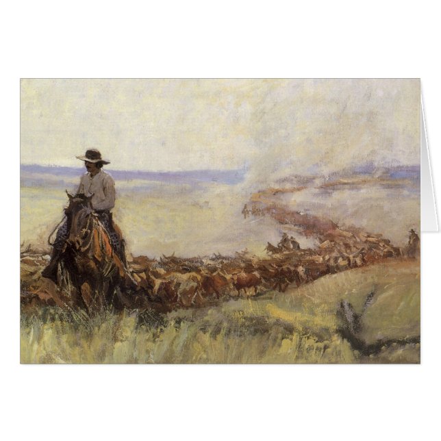 Trail Herd to Wyoming by WHD Koerner Hälsningskort (Framsidan Horizontal)