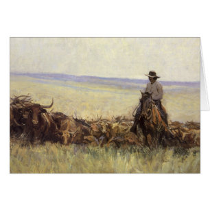 Trail Herd to Wyoming by WHD Koerner Hälsningskort