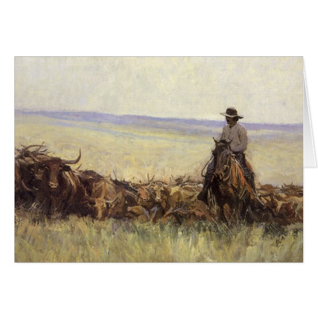 Trail Herd to Wyoming by WHD Koerner Hälsningskort (Framsidan Horizontal)