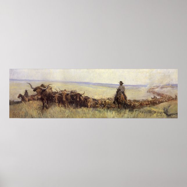 Trail Herd to Wyoming by WHD Koerner Poster (Framsidan)