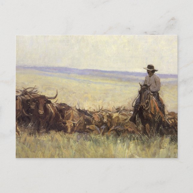 Trail Herd to Wyoming by WHD Koerner Vykort (Framsida)