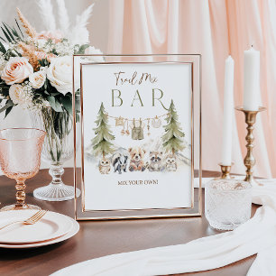 Trail Mix Bar Woodland Adventure Pojke Baby Shower Poster