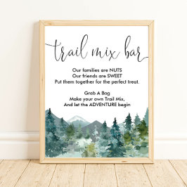 Trail mix-skylt rustika berg poster