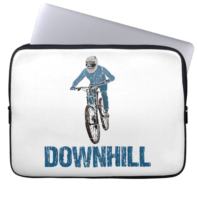 Trail Mountain Biker Downhill Laptop Fodral (Framsidan)