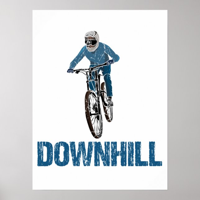 Trail Mountain Biker Downhill Poster (Framsidan)