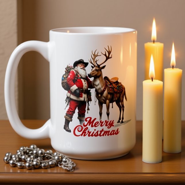 Trail Rider Santa and Reindeer Kaffemugg (Skapare uppladdad)