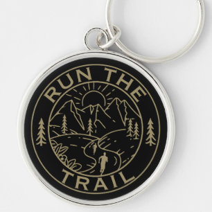 Trail RunAmerica Rund Silverfärgad Nyckelring