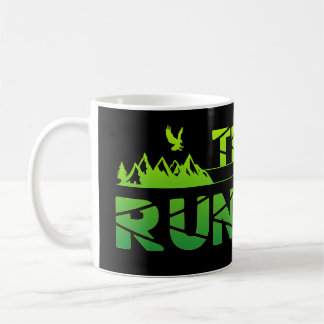 Trail Running Adler Berge Wald Schuhe Profil grün Kaffemugg