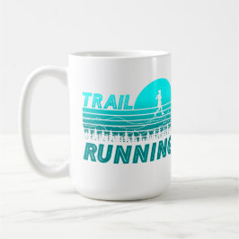 Trail Running blauen Sonnenuntergang mit Bergen  Kaffemugg