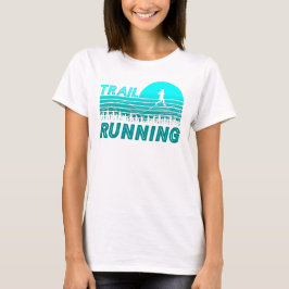 Trail Running im blauen Sonnenuntergang mit Wald T Shirt