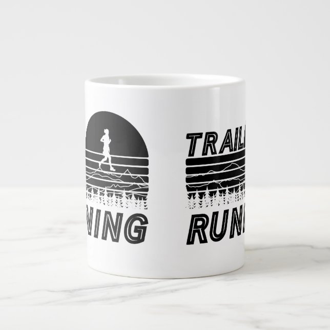 Trail Running im Sonnenuntergang mit Bergen Jumbo Mugg (Framsidan)